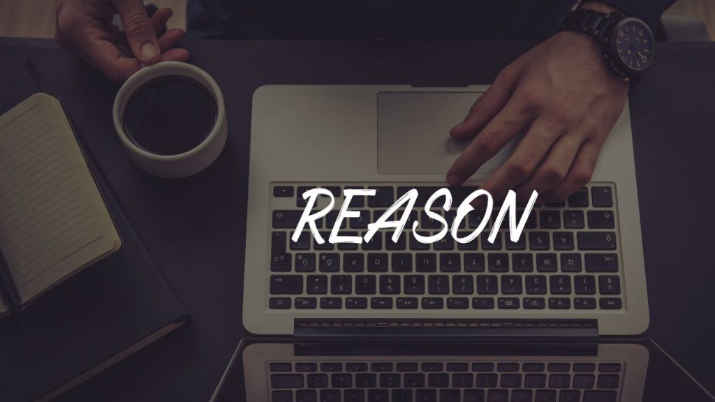 理由と英語で書かれた文字