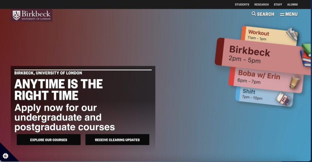 バークベック大学ホームページ