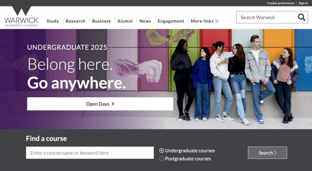 ウォーリック大学ホームページ