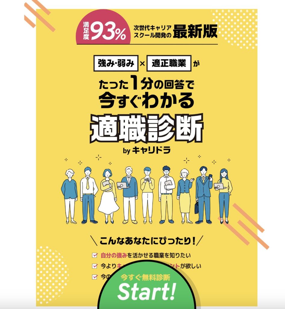 キャリドラ適職診断受講画面