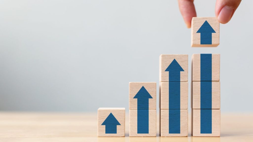 ブロックを積み重ねている画像