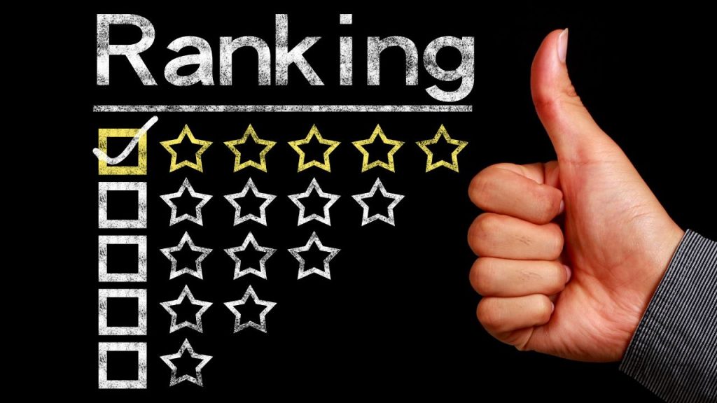 黒板に書かれたランキング